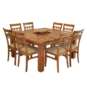 Conjunto de mesa + 8 sillas de cedro